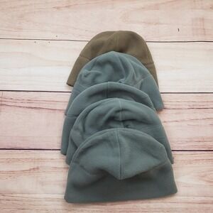 Polartec Hat Cap Fitted Men Medium Green Microfleece Thermal Military Bundle Lot